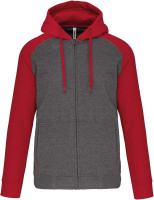 Grey Heather / Sporty Red