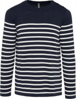 Striped Navy / Off White